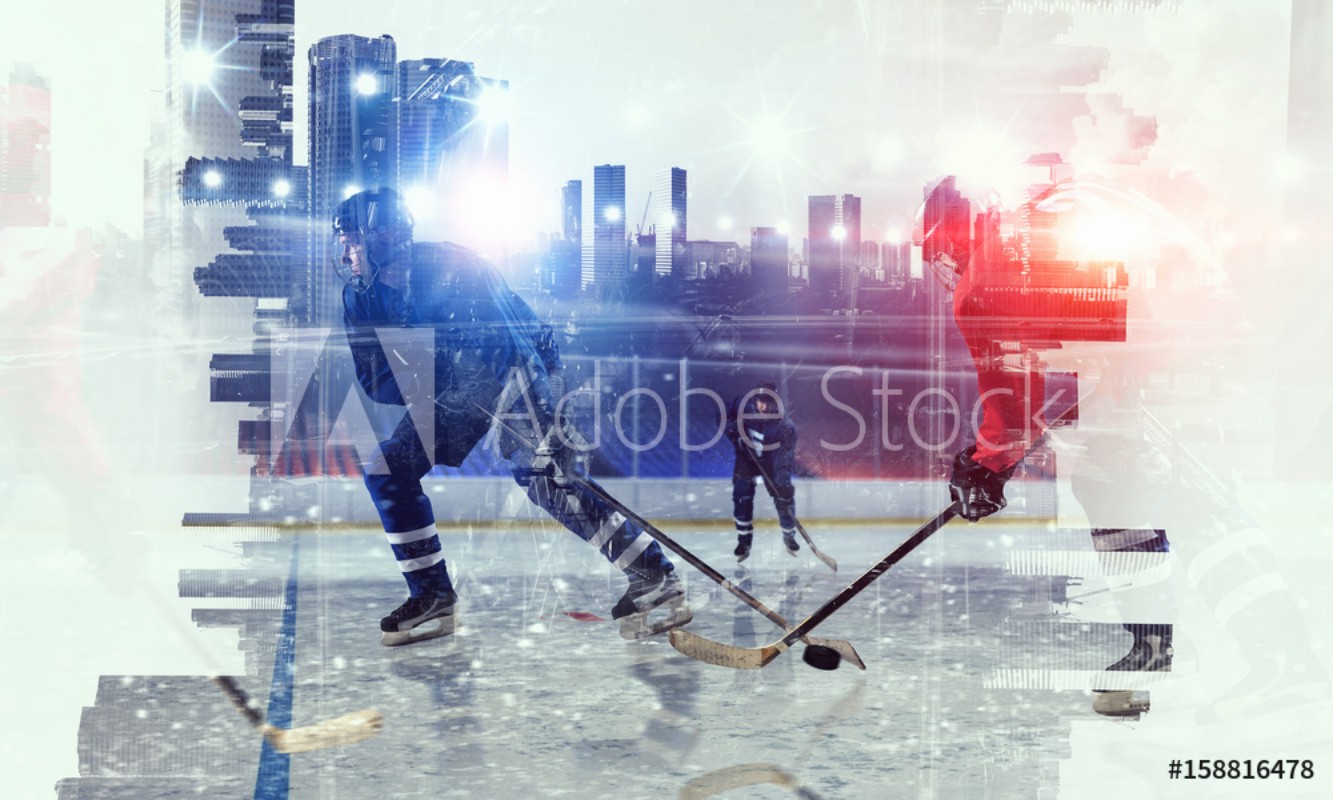 Afbeeldingen van Hockey players on ice
